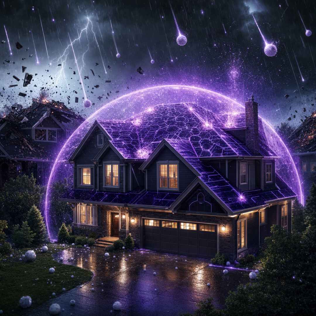 Purple shield house dome